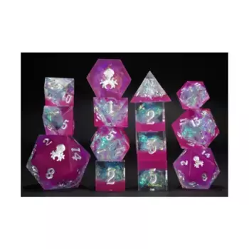 Набор Poly — Амброзия с серебром (14), Poly Sets - Sharp Edge Resin (Kraken Dice)