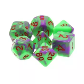 Набор Poly — Goblin Goo с красным (7), Dice Sets - Resin/Acrylic - Blue, Green, & Purple (Foam Brain Games)