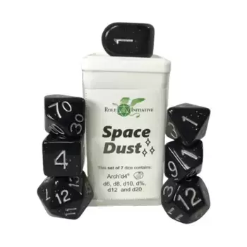 Набор Poly — космическая пыль с Arch'd4 (7), Game Dice - Opaque (Role 4 Initiative)