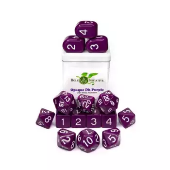 Набор Poly — непрозрачный темно-фиолетовый с белым и Arch'd4 (15), Game Dice - Opaque (Role 4 Initiative)