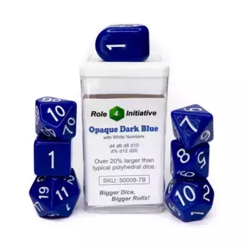 Набор Poly — непрозрачный темно-синий с белым и Arch'd4 (7), Game Dice - Opaque (Role 4 Initiative)