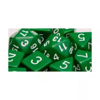 Набор Poly — непрозрачный темно-зеленый с белым (7), Game Dice - Opaque (Role 4 Initiative)