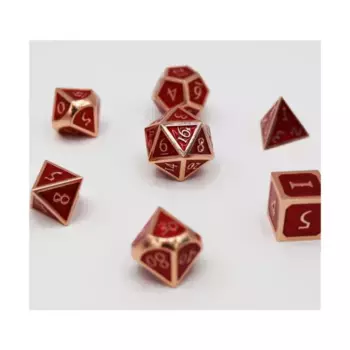 Набор Poly — рубин с медью (7), Dice Sets - Metal (Foam Brain Games)