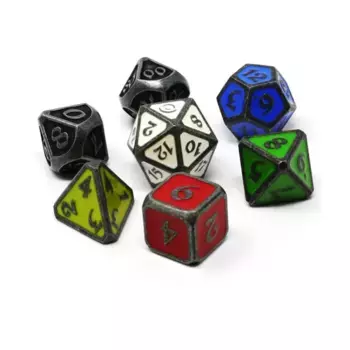 Набор Poly Set — Iron Legacy — Lost Odyssey x Die Hard Dice (7), Metal Poly Dice Sets (Die Hard Dice)