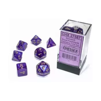 Набор Poly Set Royal Purple с золотом (7) (3-е издание), Dice - Borealis - Poly Set (Chessex)