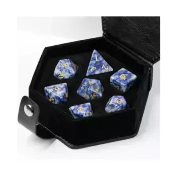 Набор Poly — синяя точка с золотом, Dice Sets - Gemstone (Foam Brain Games)