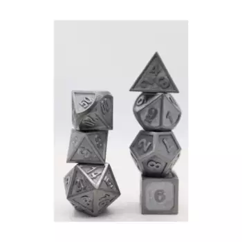 Набор Poly — тисненая ртуть (7), Dice Sets - Metal (Foam Brain Games)