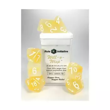 Набор Poly — Will-O-Wisp с белым (7), Game Dice - Jade (Role 4 Initiative)