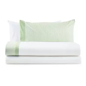 Набор постельного белья с простынью с полосатыми краями, окрашенными в пряже - Tif Lisola, двуспальный