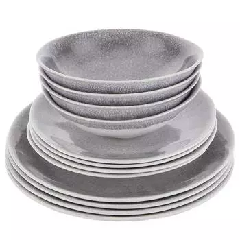 Набор посуды атлантис (12 предметов) Butlers, серый