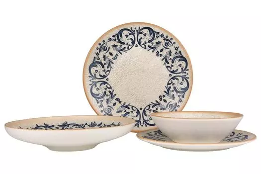 Набор посуды Bonna - Viento - 24 предмета - 6 персон - фарфор, мультиколор