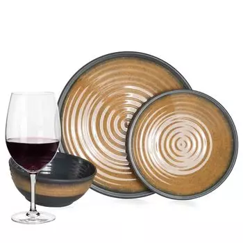 Набор посуды для кемпинга с меламином, 4 человека, каменное карри + 4 бокала для красного вина Tiamo, бокалы для красного вина, посуда, посуда для пикника, барбекю Moritz