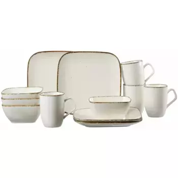 Набор посуды для завтрака Ritzenhoff & Breker "Сервис, CASA Vintage/Used Look", (набор, 12 предметов), (тарелка, миска, кофейная кружка) 12 предметов, на 4 персоны, цвет naturwei