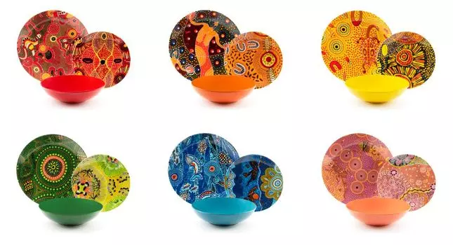 Набор посуды Excelsa, 18 предметов, цветной фарфор и керамика аборигенов