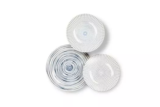 Набор посуды Excelsa, 18 предметов, фарфор Hanami, белый и синий