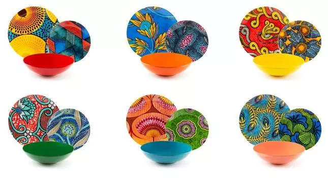 Набор посуды Excelsa, 18 предметов, фарфор и керамогранит Гана, разноцветный