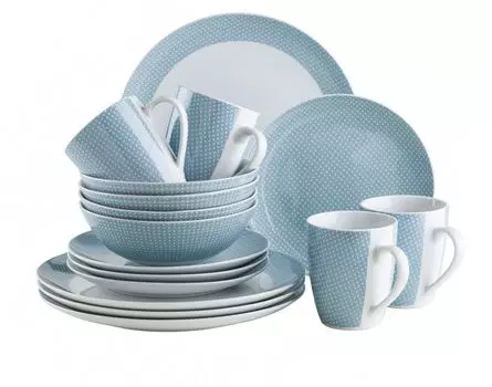 Набор посуды, фарфоровый набор посуды, фарфор Kitchen Time II Mser, синий