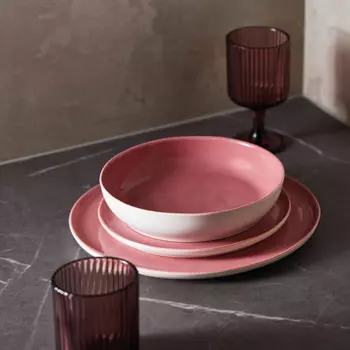 Набор посуды из 18 предметов из цветного керамогранита - Bassano Maison Sucre, цвет Rosa