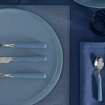 Набор посуды из 18 предметов из цветного керамогранита - Marostica Maison Sucre, цвет Blu