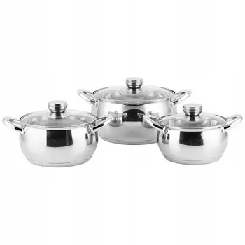 Набор посуды из 6 предметов из нержавеющей стали, набор кастрюль для индукционной плиты, набор кастрюль Markenlos