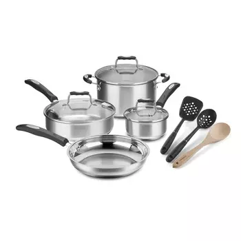 Набор посуды из нержавеющей стали Cuisinart 10 предметов, черный