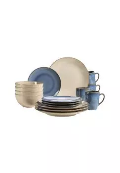 Набор посуды, керамика Оссия MaSer, sand/ hellblau