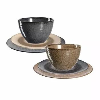 Набор посуды Leonardo MATERA смешанный антрацит бежевый 6 предметов, черный