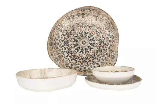 Набор посуды Ринарт - Ацтек - 24 предмета - 6 персон - фарфор Rinart, мультиколор