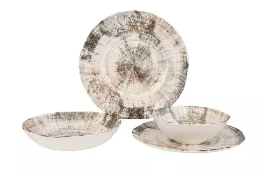 Набор посуды Ринарт - Шира - 24 предмета - 6 персон - фарфор Rinart, мультиколор