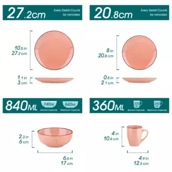 Набор посуды Vancasso, розовый
