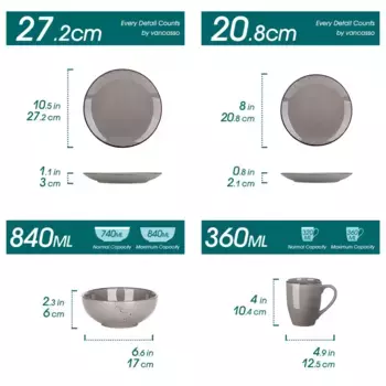Набор посуды Vancasso, серый