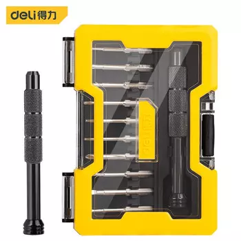 Набор прецизионных отверток Deli 10 + 1, набор прецизионных электронных отверток из 11 предметов, отвертка для ремонта мобильных телефонов DL240011L по индивидуальному заказу