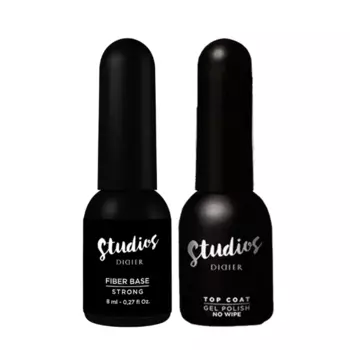 Набор: прочная волокнистая основа для гибридных лаков, 8 мл + не требующий стирания верхний слой для гибридных лаков, 8 мл Didier Lab
