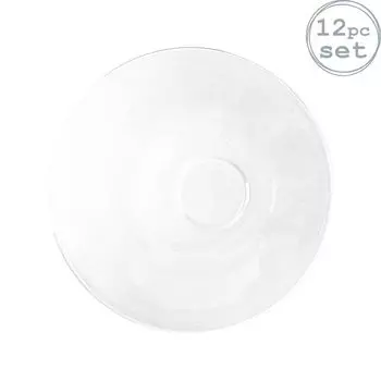 Набор простых стеклянных блюдец для эспрессо Bormioli Rocco, 12 предметов — сбалансированные стеклянные блюдца для чайных чашек, кофейных чашек — 14 см
