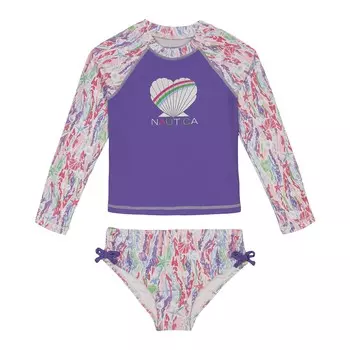 Набор рашгардов Nautica Sea Life для девочек (7–16), цвет Ocean Violet Heather 0557