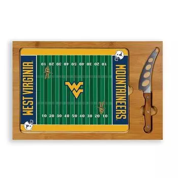 Набор разделочных досок Picnic Time West Virginia Mountaineers со стеклянной столешницей