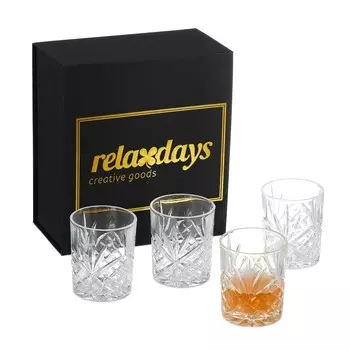 Набор Relaxdays из 4 стаканов для виски, прозрачный