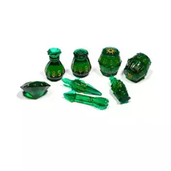 Набор Rogue Poly — Изумрудный эмиссар (8), Polyhero Dice - Rogue (Tabletop Tycoon)