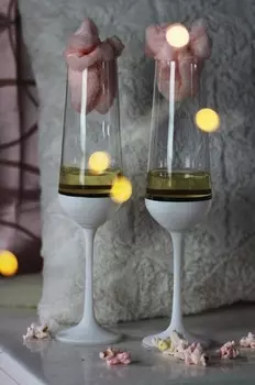 Набор роскошных бокалов для шампанского Casa Padrino из 6 белых/серебряных бокалов 6,5 x В. 26,5 см - бокалы для шампанского ручной работы и роспись - аксессуары для отелей и ресторанов - качество класса люкс