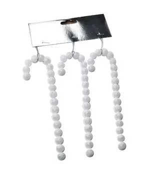 Набор рождественских шариков Mondex, 0,8x14x4 см, белый