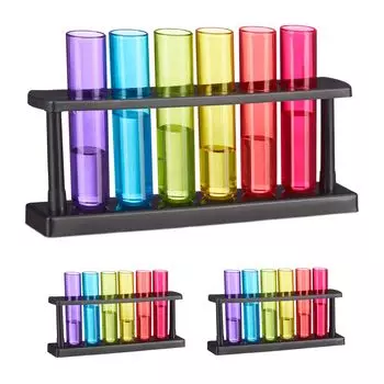 Набор рюмок для пробирок Relaxdays, 18 шт, черный