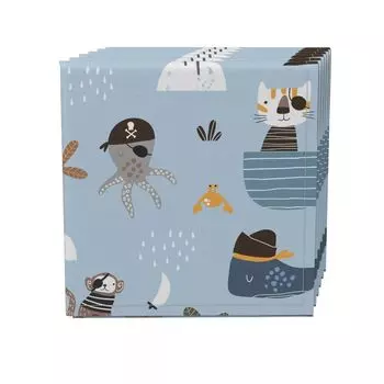 Набор салфеток, 100 % полиэстер, набор из 4 шт., 18x18 дюймов, Pirate Design