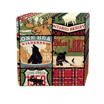 Набор салфеток, 100 % полиэстер, набор из 4 шт., 18x18 дюймов, пэчворк для отдыха на свежем воздухе