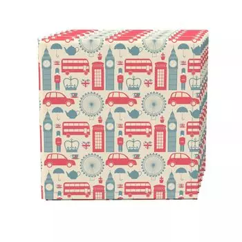 Набор салфеток, 100 % полиэстер, набор из 4 шт., 18x18 дюймов, London Calling