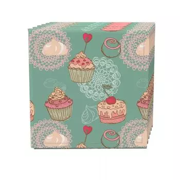 Набор салфеток, 100 % полиэстер, набор из 4 шт., 18x18 дюймов Sweet Shop Celebration