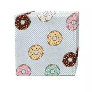 Набор салфеток, 100 % полиэстер, набор из 4 шт., 18x18 дюймов, Sprinkle Donuts