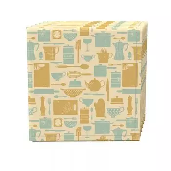 Набор салфеток, 100 % полиэстер, набор из 4 шт., 18x18 дюймов, винтажная кухня