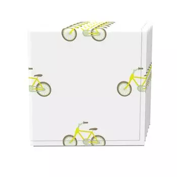 Набор салфеток, 100 % полиэстер, набор из 4 шт., 18x18 дюймов, Yellow City Bicycles