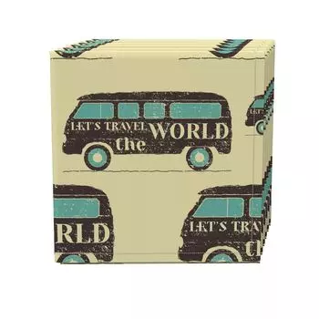 Набор салфеток, 100 % полиэстер, набор из 4 шт., 18x18 дюймов, Vintage Lets Travel