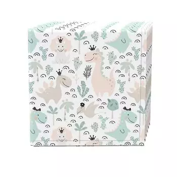 Набор салфеток, 100 % полиэстер, набор из 4 шт., 18x18 дюймов Pastel Dinos